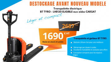 Destockage avant nouveau modèle : BT Tyro LHE130 à prix cassé  !